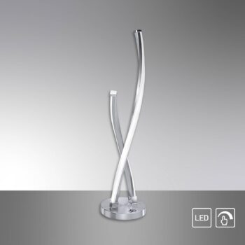 Paul Neuhaus Polina LED stolová lampa, strieborná, kov, stmievateľná