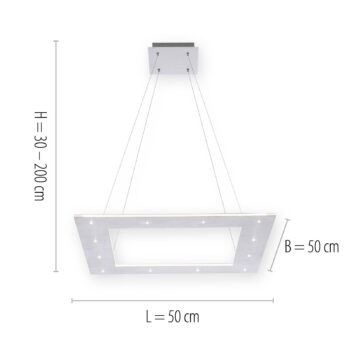 Paul Neuhaus Pure-Cosmo závesné LED svetlo 50x50cm