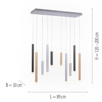 Paul Neuhaus Pure-Gemin závesné LED 10-pl. mix