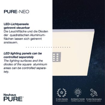 Paul Neuhaus Pure-Neo stropné LED svetlo 45x45 cm