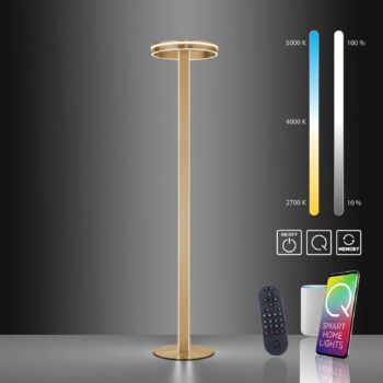 Paul Neuhaus Q-VITO stojaca LED lampa mosadz matná