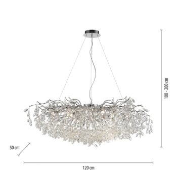 Paul Neuhaus Ricicle luster, chróm, dĺžka 120 cm