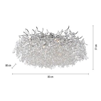 Paul Neuhaus Ricicle stropné svietidlo, krištáľový záves, Ø 80 cm