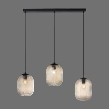 Paul Neuhaus Shitake závesná lampa, jantár, sklo, 86 cm, E27