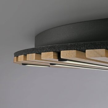 Paul Neuhaus Smart LED stropné svietidlo Q-Acoustic, drevo Ø 60 cm