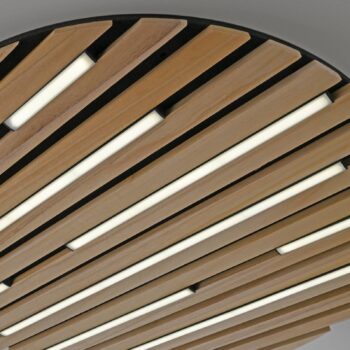 Paul Neuhaus Smart LED stropné svietidlo Q-Acoustic, drevo Ø 60 cm