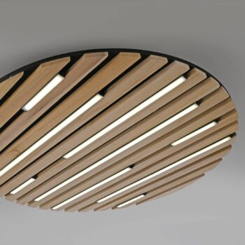 Paul Neuhaus Smart LED stropné svietidlo Q-Acoustic, drevo Ø 60 cm