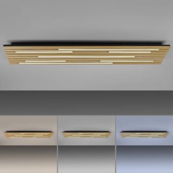 Paul Neuhaus Smart LED stropné svietidlo Q-Acoustic wood 115 x 31cm