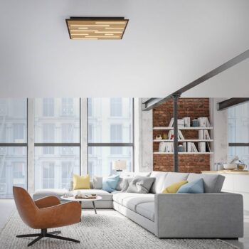 Paul Neuhaus Smart LED stropné svietidlo Q-Acoustic wood 62 x 62 cm