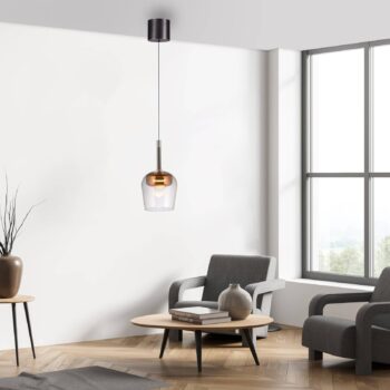 Paul Neuhaus Smart LED závesná lampa Q-Kon medenej farby Ø 21 cm