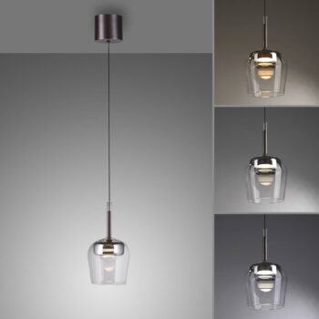 Paul Neuhaus Smart LED závesná lampa Q-Kon strieborná Ø 21 cm