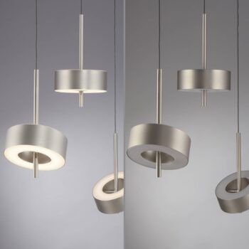 Paul Neuhaus Smart LED závesná lampa Q-Rotate, hliníková 3-lampa.