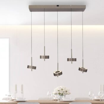 Paul Neuhaus Smart LED závesná lampa Q-Rotate tmavohnedá 5 svetiel