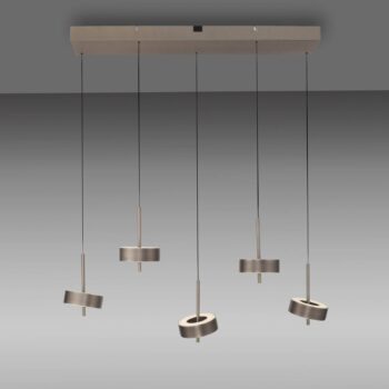 Paul Neuhaus Smart LED závesná lampa Q-Rotate tmavohnedá 5 svetiel