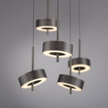 Paul Neuhaus Smart LED závesná lampa Q-Rotate tmavohnedá 5 svetiel