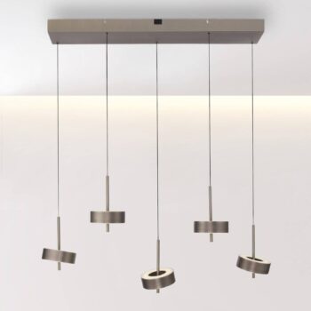 Paul Neuhaus Smart LED závesná lampa Q-Rotate tmavohnedá 5 svetiel