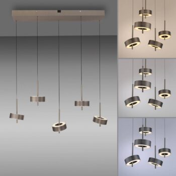 Paul Neuhaus Smart LED závesná lampa Q-Rotate tmavohnedá 5 svetiel