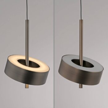 Paul Neuhaus Smart LED závesná lampa Q-Rotate tmavohnedá Ø14cm