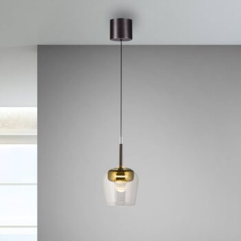 Paul Neuhaus Smart LED závesné svetlo Q-Kon zlatej farby Ø 21 cm