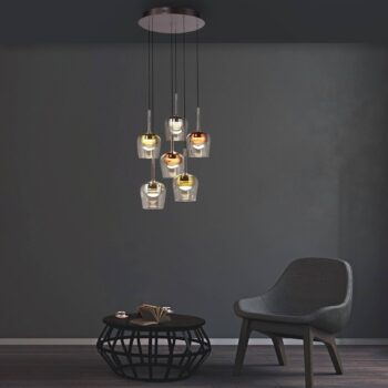 Paul Neuhaus Smart LED závesné svietidlo Q-Kon multicolour 6-light