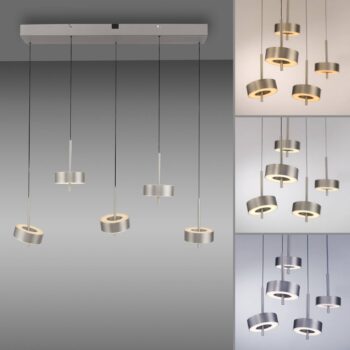 Paul Neuhaus Smart LED závesné svietidlo Q-Rotate, hliník 5 svetiel.