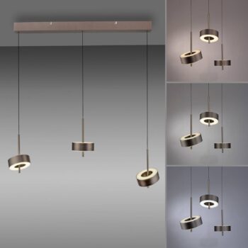 Paul Neuhaus Smart LED závesné svietidlo Q-Rotate tmavohnedé 3-svetelné