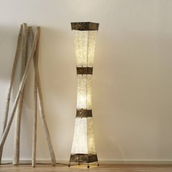 Paul Neuhaus stojacia lampa Abuja, perleťová, 150 cm, 3 svetlá, E27