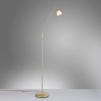 Paul Neuhaus stojacia lampa Pino, mosadz, 163 cm, stmievateľná, G9