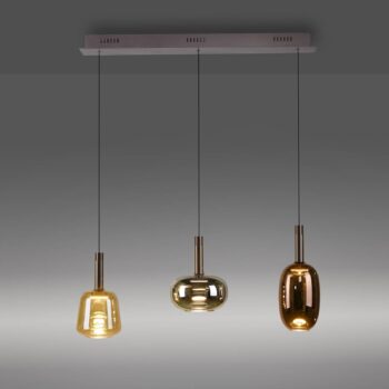 Paul Neuhaus, závesné svietidlo Irides LED, dĺžka 90 cm, farebné, sklo