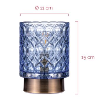 Pauleen Chic Glamour E14 LED batéria modrá/mosadz