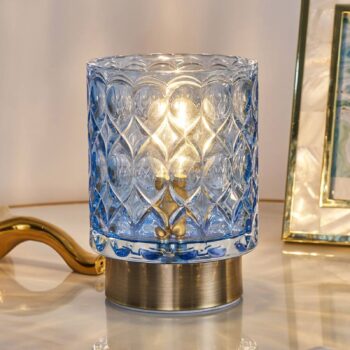 Pauleen Chic Glamour E14 LED batéria modrá/mosadz