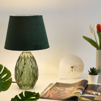 Pauleen Crystal Velvet stol. lampa podstavec sklo