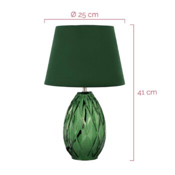 Pauleen Crystal Velvet stol. lampa podstavec sklo