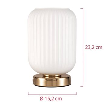 Pauleen Noble Purity stolná lampa s bielym sklom