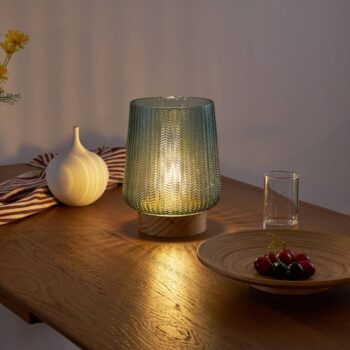 Pauleen Pretty Glamour E27 LED tyrkysová drevo