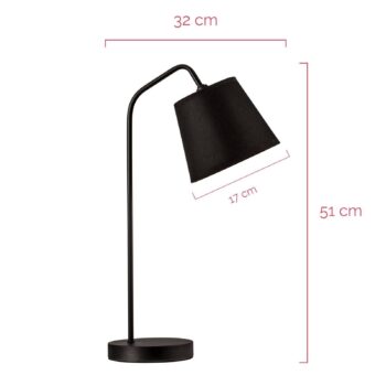 Pauleen True Elegance stolná lampa celá v čiernej