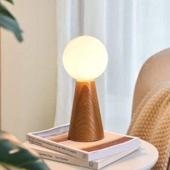 Pauleen Woody Soul stolová lampa, drevo, sklo
