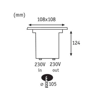 Paulmann 93993 zapustené podlahové LED, hranaté
