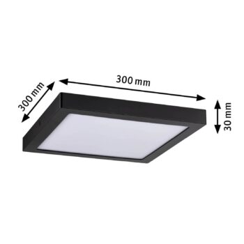 Paulmann Abia LED panel 4 000K hranatý 30cm čierna