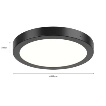 Paulmann Abia LED panel Ø 30cm 2 700K čierna matná