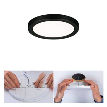 Paulmann Areo LED panel okrúhly čierny 4000K Ø11,8cm