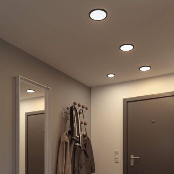 Paulmann Areo LED panel okrúhly čierny 4000K Ø11,8cm