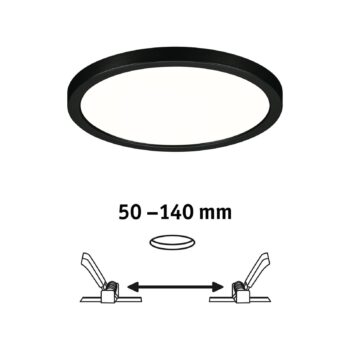 Paulmann Areo LED panel okrúhly čierny 4000K Ø17,5cm