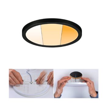 Paulmann Areo Panel dimtowarm round black Ø17,5cm