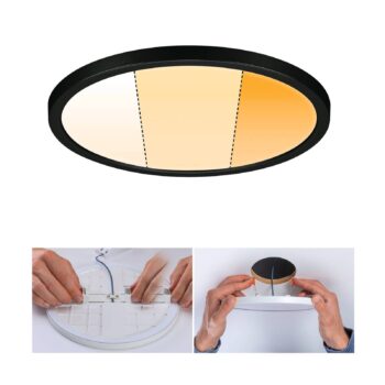 Paulmann Areo Panel dimtowarm round black Ø23cm