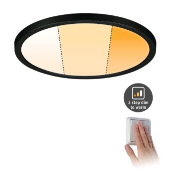 Paulmann Areo Panel dimtowarm round black Ø23cm