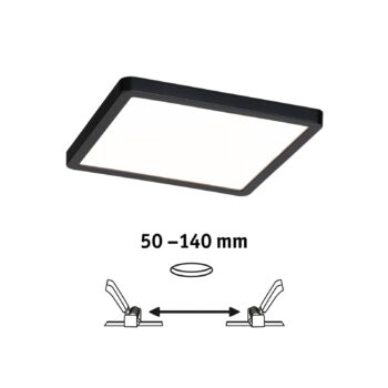 Paulmann Areo ZigBee CCT hranatý čierny 17,5x17,5cm