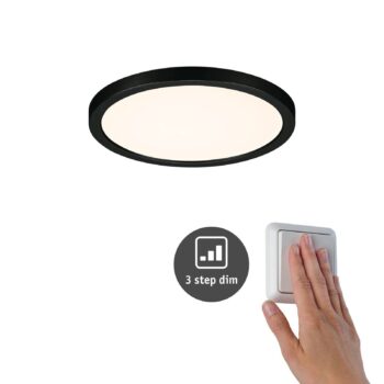 Paulmann Areo panel 3stepdim čierna Ø17,5cm 3 000K