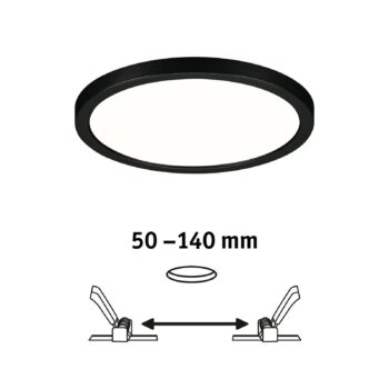 Paulmann Areo panel 3stepdim čierna Ø17,5cm 4 000K