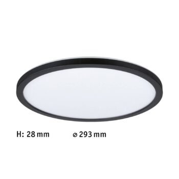 Paulmann Atria SHINE Panel on/off čierny 830 Ø29cm
